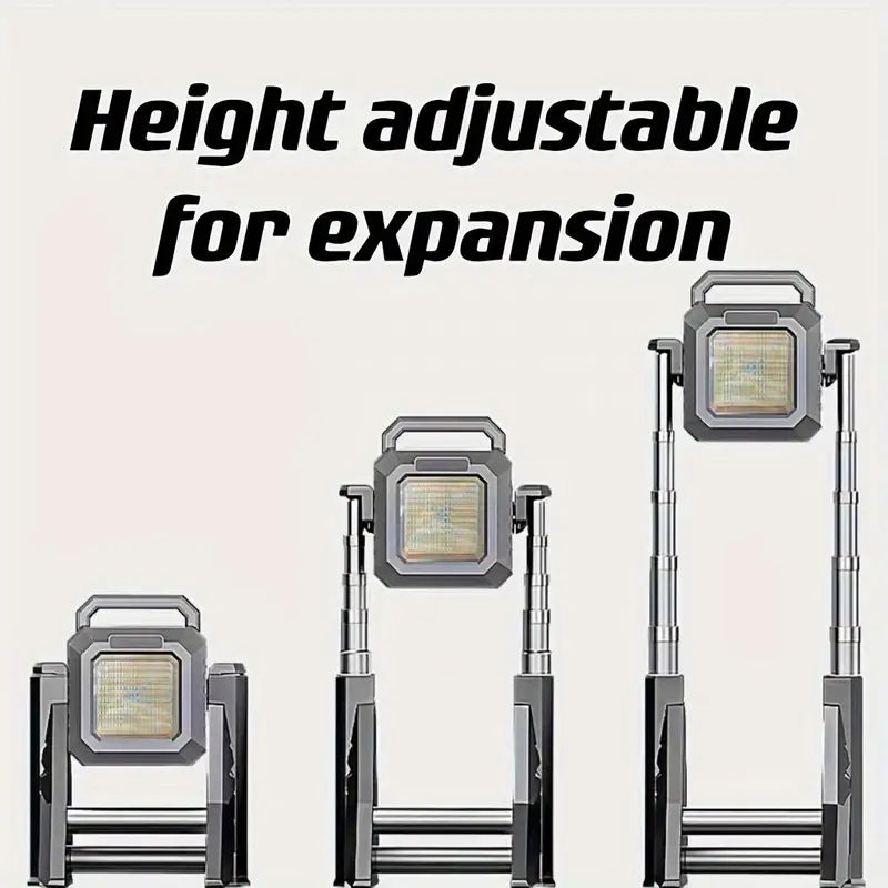 Lampada Da Lavoro Faro Portatile Ricaricabile Con Asta Telescopica 276 led 3.7V