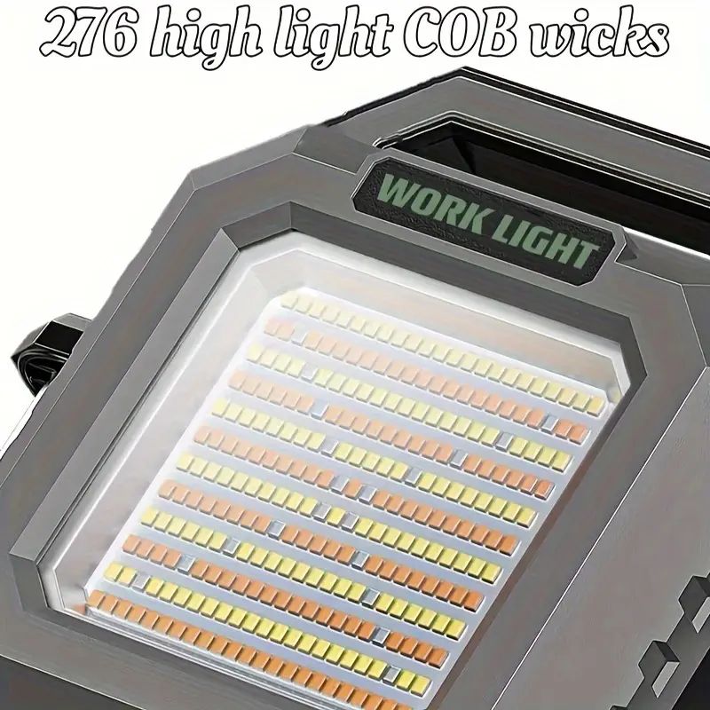 Lampada Da Lavoro Faro Portatile Ricaricabile Con Asta Telescopica 276 led 3.7V