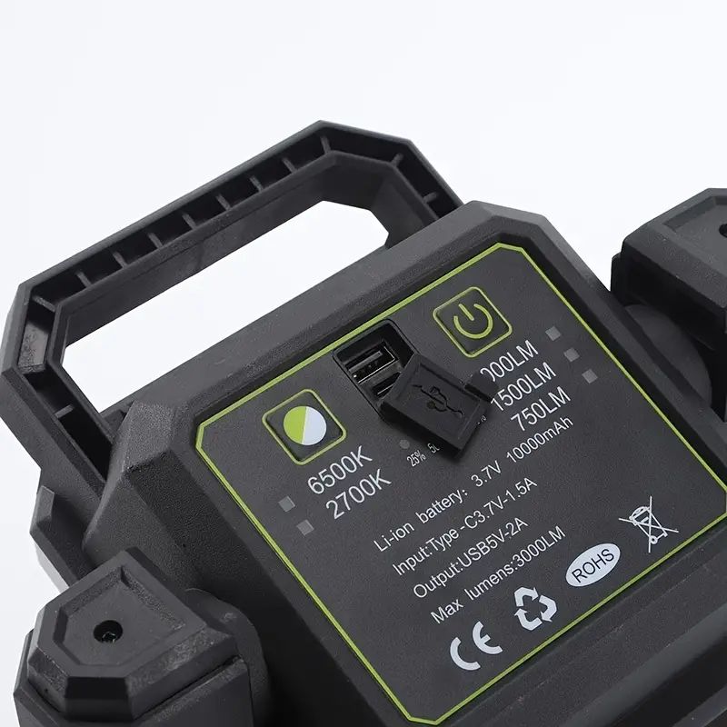 Lampada Da Lavoro Faro Portatile Ricaricabile Con Asta Telescopica 276 led 3.7V