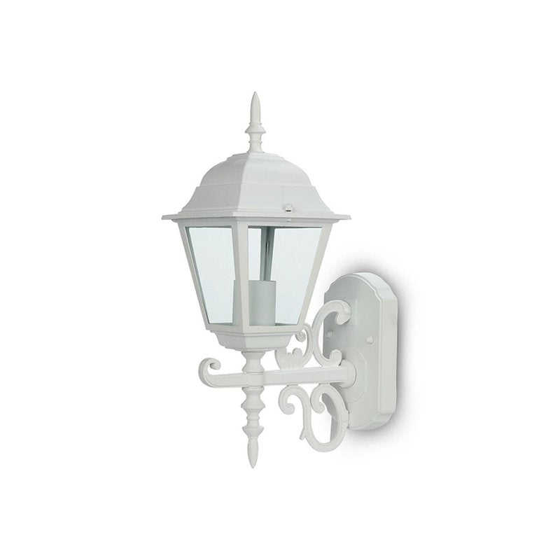 Lampada Da Parete Lanterna Giardino Attacco E27 Garden Wall Lamp IP44 Colore Bianco Modello Classico SKU-7520