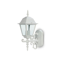 Lampada Da Parete Lanterna Giardino Attacco E27 Garden Wall Lamp IP44 Colore Bianco Modello Classico SKU-7520