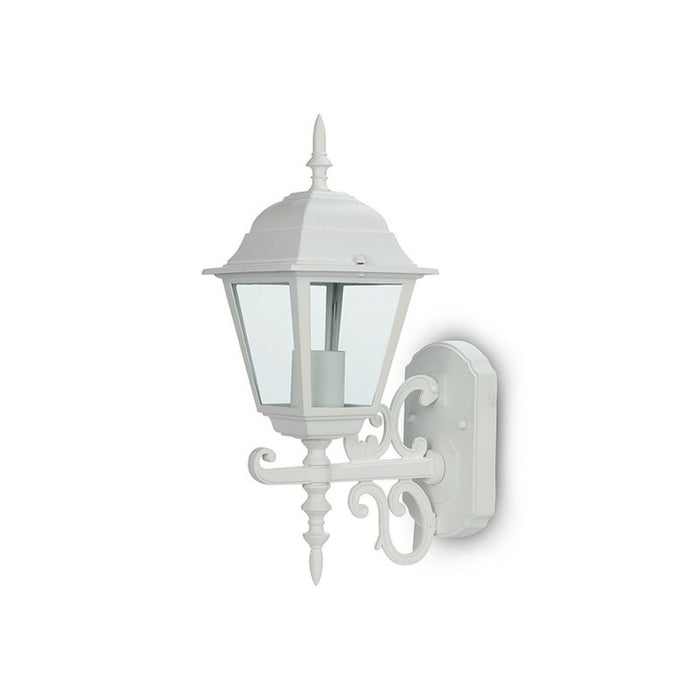 Lampada Da Parete Lanterna Giardino Attacco E27 Garden Wall Lamp IP44 Colore Bianco Modello Classico SKU-7520