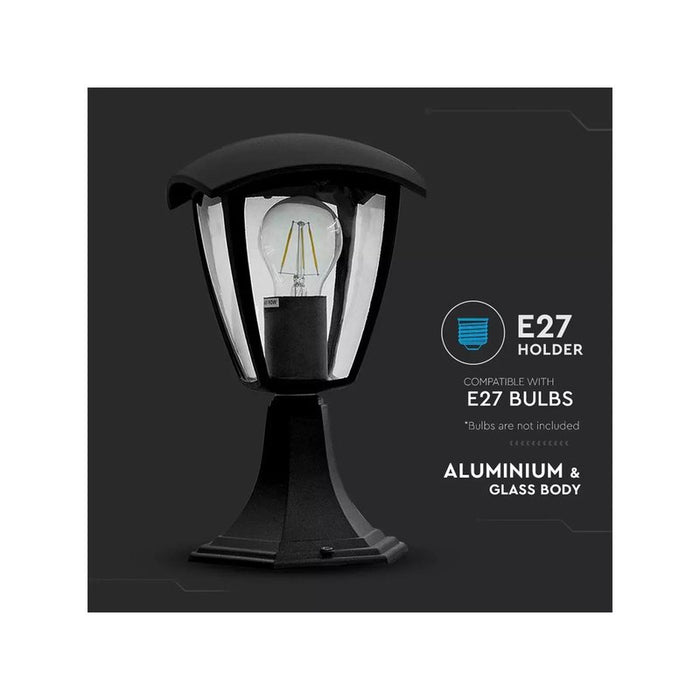Lampada Da Terra Per Giardino Esterno IP44 Altezza 300mm Attacco E27 Garden Lamp Colore Nero SKU-7057