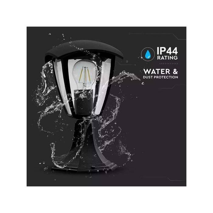 Lampada Da Terra Per Giardino Esterno IP44 Altezza 300mm Attacco E27 Garden Lamp Colore Nero SKU-7057