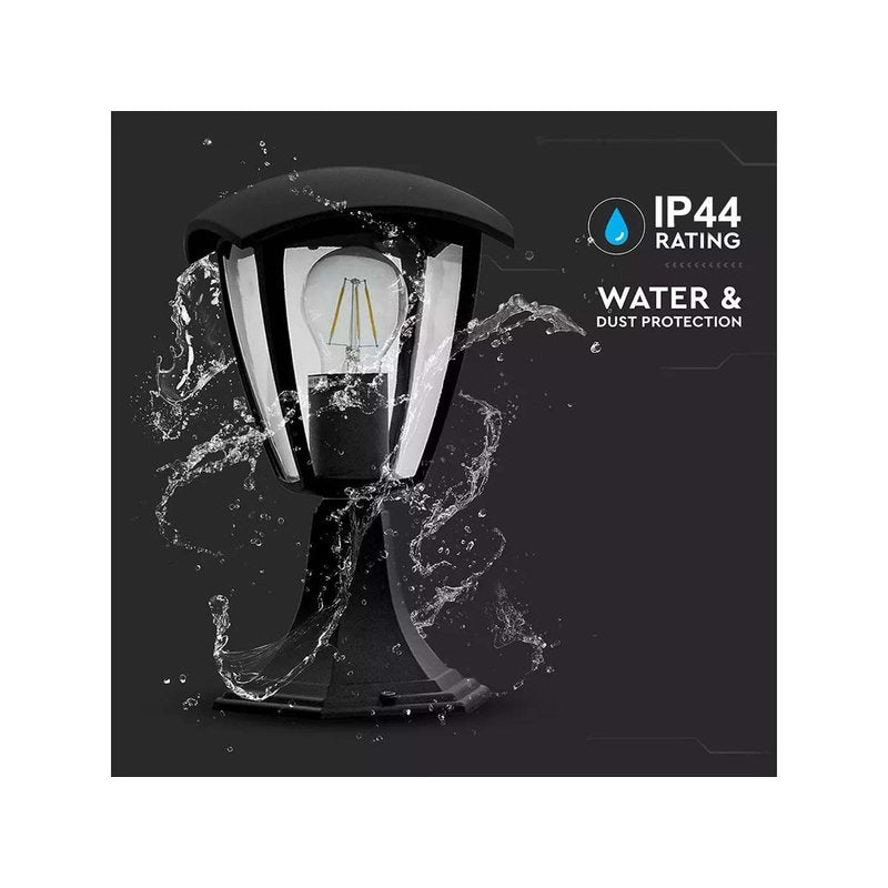 Lampada Da Terra Per Giardino Esterno IP44 Altezza 300mm Attacco E27 Garden Lamp Colore Nero SKU-7057