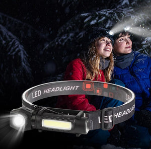 Lampada Da Testa LED Ricaricabile USB Torcia Frontale Luce Notturna 212
