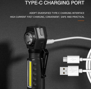 Lampada Da Testa LED Ricaricabile USB Torcia Frontale Luce Notturna 212