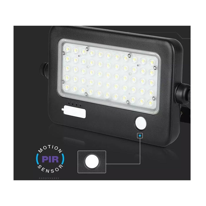 Lampada Faro Led Con Pannello Solare 10W 1100LM 4000K Doppio Sensore PIR Base Inclinabile IP65 SKU-8674