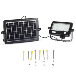 Lampada Faro Led Con Pannello Solare 10W 1100LM 4000K Doppio Sensore PIR Base Inclinabile IP65 SKU-8674