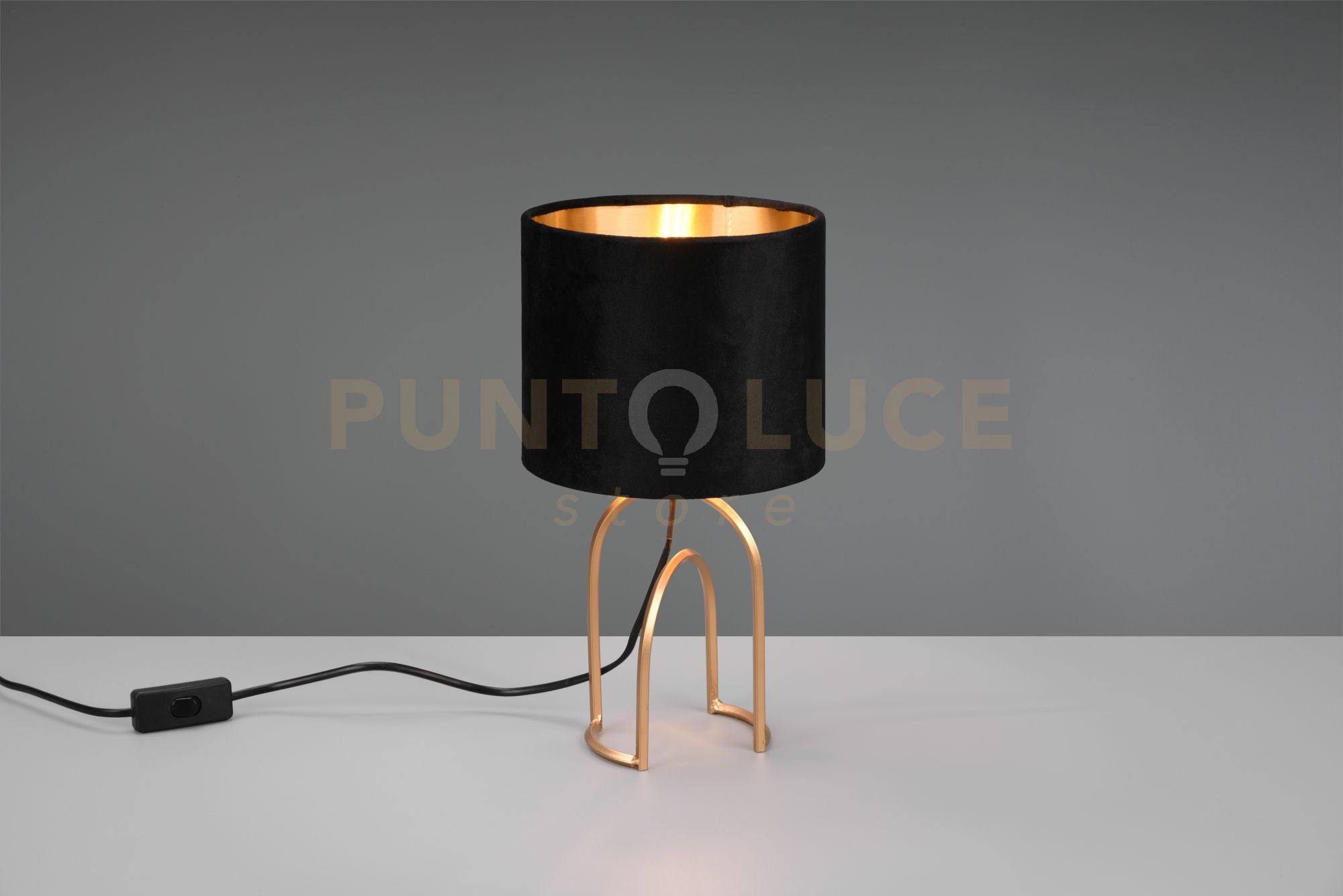 Lampada GRACE R51131002 metallo oro e paralume velluto nero