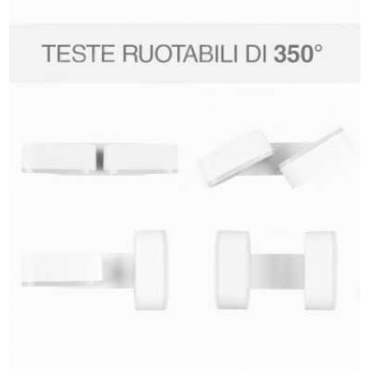 Lampada LED 12W da parete bianco teste ruotabili wall light bianco caldo 3000K IP65 - SKU 8292