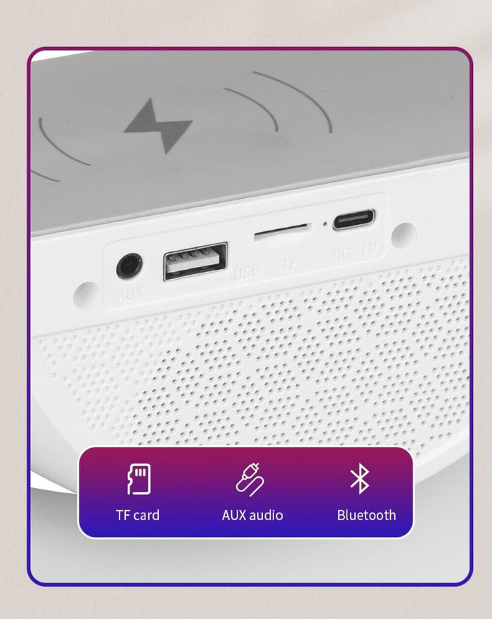 Lampada LED RGB con ricarica wirelless bluetooth Speaker Ricaricabile radio fm