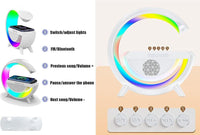 Lampada LED RGB con ricarica wirelless bluetooth Speaker Ricaricabile radio fm