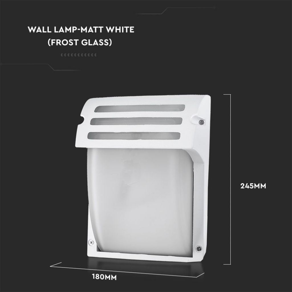 Lampada LED da Muro con Portalampada E27 (Max 60W) Colore Bianco Vetro Satinato IP44