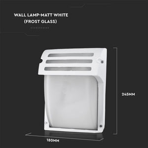 Lampada LED da Muro con Portalampada E27 (Max 60W) Colore Bianco Vetro Satinato IP44