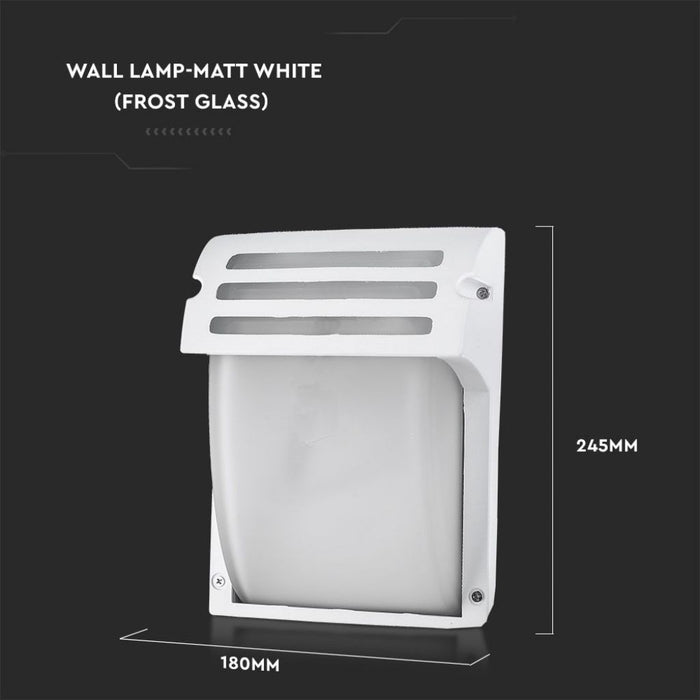 Lampada LED da Muro con Portalampada E27 (Max 60W) Colore Bianco Vetro Satinato IP44