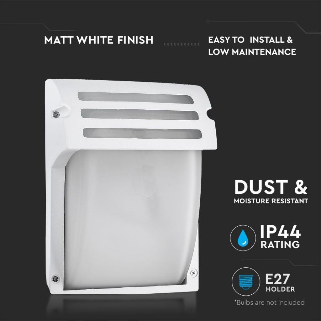 Lampada LED da Muro con Portalampada E27 (Max 60W) Colore Bianco Vetro Satinato IP44