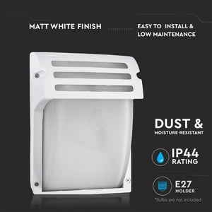 Lampada LED da Muro con Portalampada E27 (Max 60W) Colore Bianco Vetro Satinato IP44