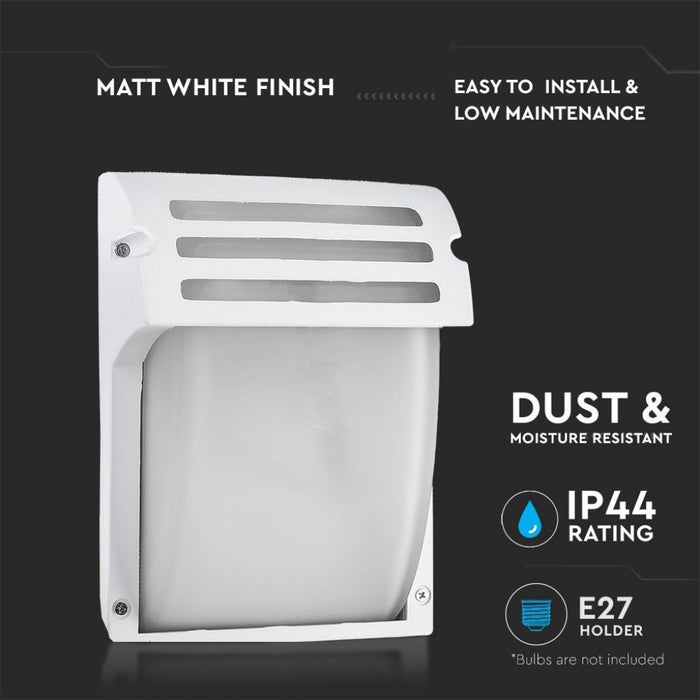 Lampada LED da Muro con Portalampada E27 (Max 60W) Colore Bianco Vetro Satinato IP44