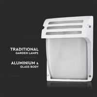 Lampada LED da Muro con Portalampada E27 (Max 60W) Colore Bianco Vetro Satinato IP44