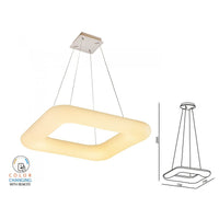 Lampada Led A Sospensione Moderno Quadrata CCT 750X750mm 80W Dimmerabile Telecomando 3 In 1 SKU-3964