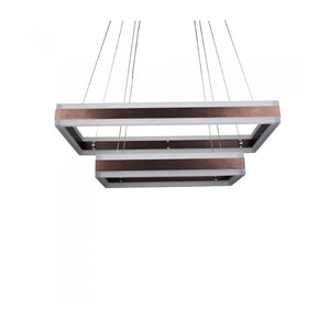 Lampada Led A Sospensione Rettangolare Colore Coffee Marrone Doppio Anello 600X300mm 400X200mm 3000K 100W Dimmerabile Triac Dimmer SKU-3988