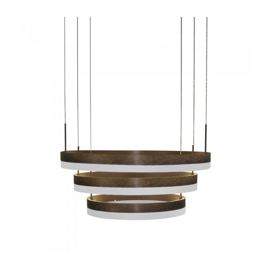 Lampada Led A Sospensione Rotonda Colore Caffe Marrone Tripli Anelli Diametro 600mm 500mm 400mm 3000K 80W Dimmerabile Triac Dimmer SKU-3991