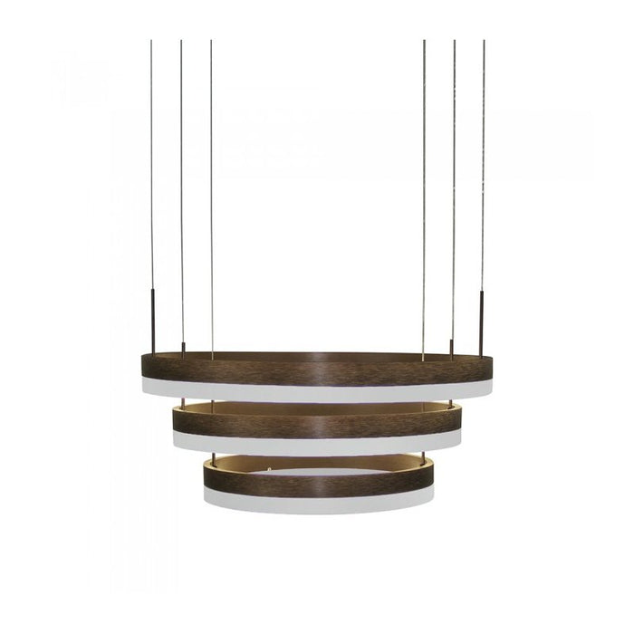 Lampada Led A Sospensione Rotonda Colore Caffe Marrone Tripli Anelli Diametro 600mm 500mm 400mm 3000K 80W Dimmerabile Triac Dimmer SKU-3991