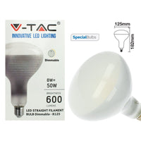 Lampada Led Filamento E27 R125 Riflettore 8W Neutro 4000K Dimmerabile In Vetro 600lm 110 Gradi SKU-7467