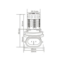 Lampada Led H8 H11 12V 21W Canbus Bianco Con Ventola In Testa Per Luce Fendinebbia