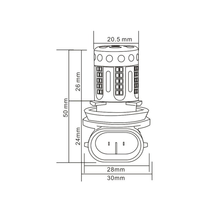 Lampada Led H8 H11 12V 21W Canbus Bianco Con Ventola In Testa Per Luce Fendinebbia