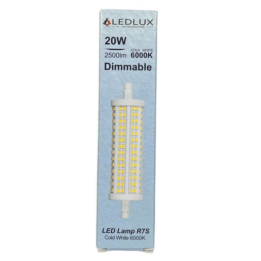 A2ZWORLD Lampadina Led R7S 118mm SMD 220V 20W 140LM/W Bianco Freddo 6000K >80 360° Triac Dimmer IP20 2800 Lumen