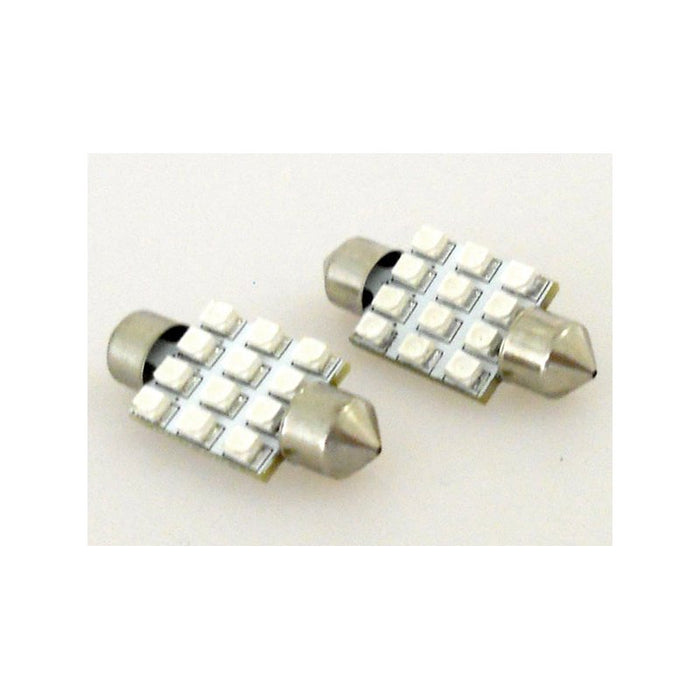 Lampada Led Siluro T11 C5W 37mm 12 Smd Colore Blue 12V Luci Targa e Lettura