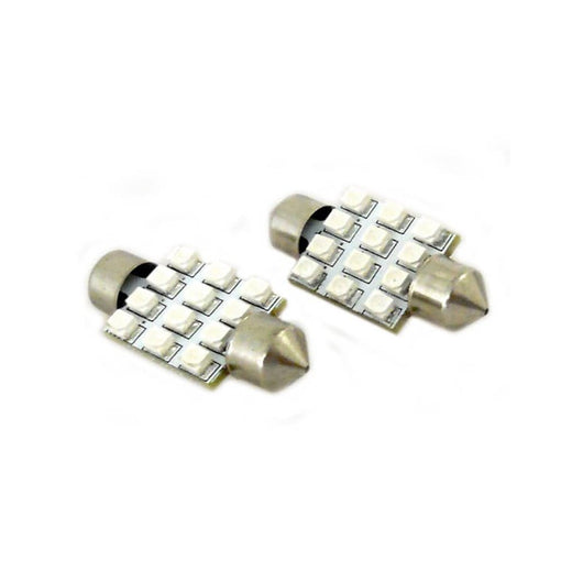 Lampada Led Siluro T11 C5W 37mm 12 Smd Colore Blue 12V Luci Targa e Lettura