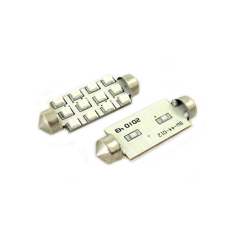 Lampada Led Siluro T11 C5W 42mm 12 Smd Colore Blue 12V Luci Targa e Lettura