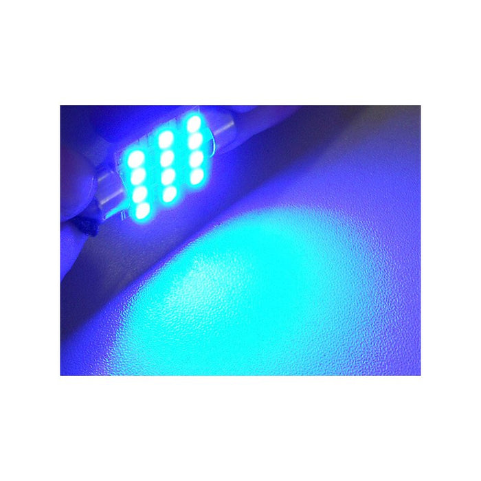 Lampada Led Siluro T11 C5W 42mm 12 Smd Colore Blue 12V Luci Targa e Lettura