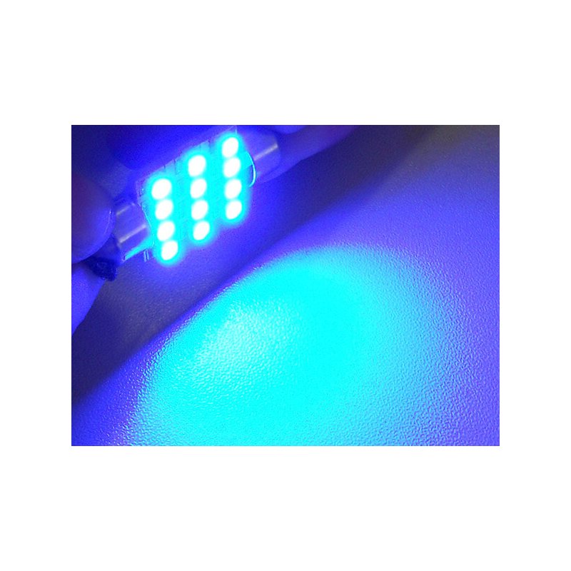 Lampada Led Siluro T11 C5W 42mm 12 Smd Colore Blue 12V Luci Targa e Lettura