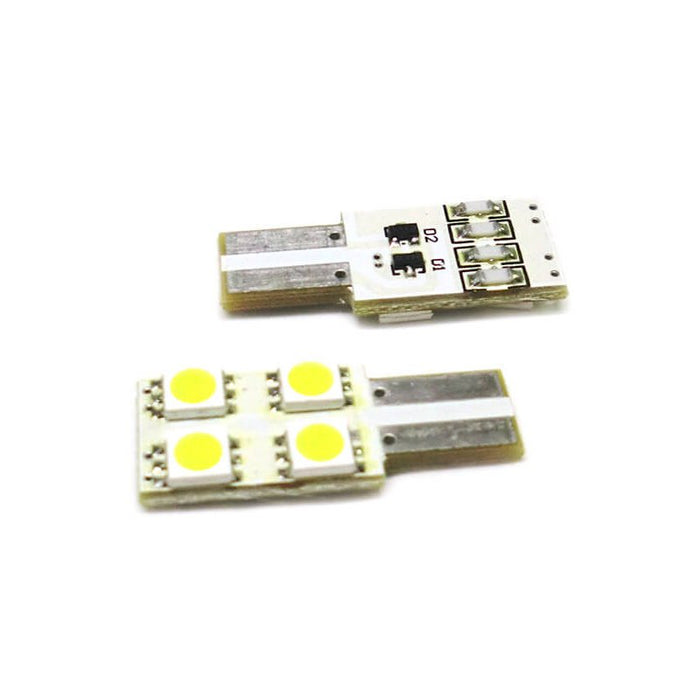 Lampada Led T10 W5W 4 Smd 5050 No Polarita Bianco 12V Luci Targa Portiere