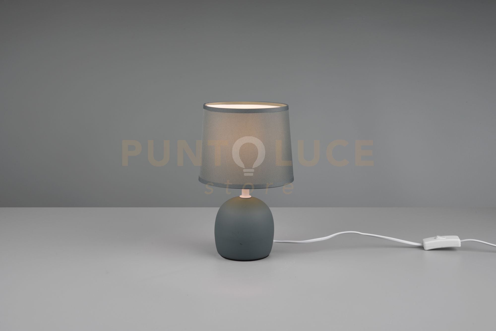 MALU LAMPADA DA TAVOLO IN CERAMICA CON PARALUME VERDE PETROLIO H. 26CM  1 LUCE ATTACCO E14