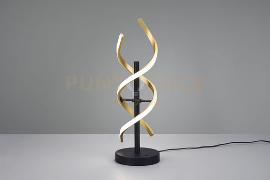 SEQUENCE LAMPADA DA TAVOLO LED 20,5W 2600lm, 2300+3000+4000K SPIRALE METALLO OTTONE E NERO CON REGOLAZIONE INTENSITA' E TEMPERATURA DI COLORE DELLA LUCE CON INTERRUTTORE TOUCH H. 48,5CM