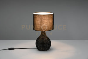 Lampada SPROUT in sisal  H.39,5cm e paralume nero opaco  R51291002