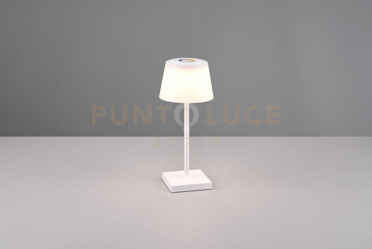 SANCHEZ LAMPADA DA ESTERNO LED 2,1W 190lm, 3000+4000+5000K DA APPOGGIO RICARICABILE BIANCA CON REGOLAZIONE INTENSITA', TEMPERATURA DI COLORE E RGB H.30CM IP44
