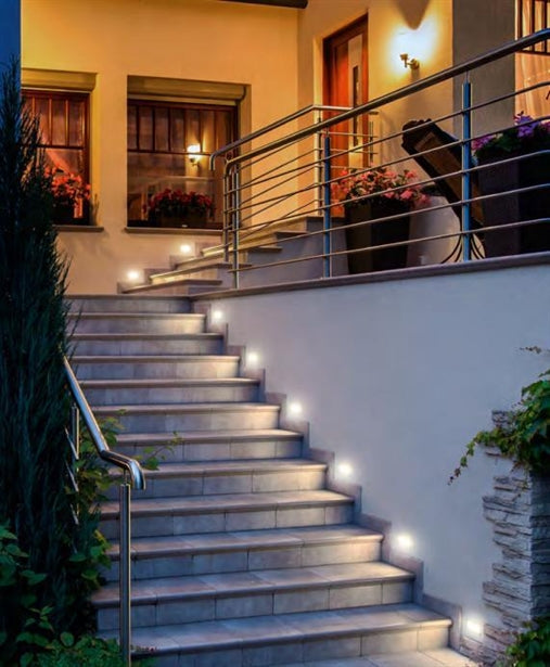 Lampada Segnapasso LED 3W 220v per parete IP44 adatta a scatola 503 Bianco 4200k