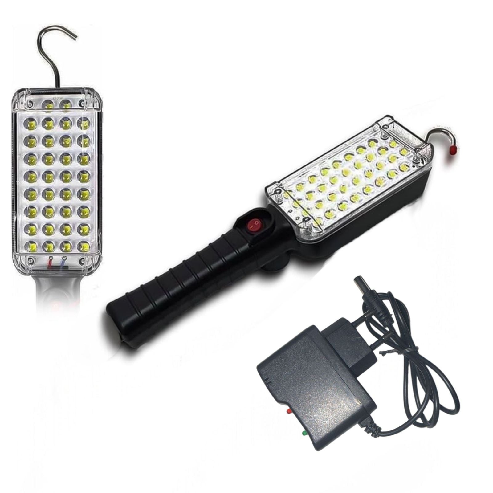 Lampada Torcia Lavoro Base Calamitata Portatile 34 LED ricaricabile 37606