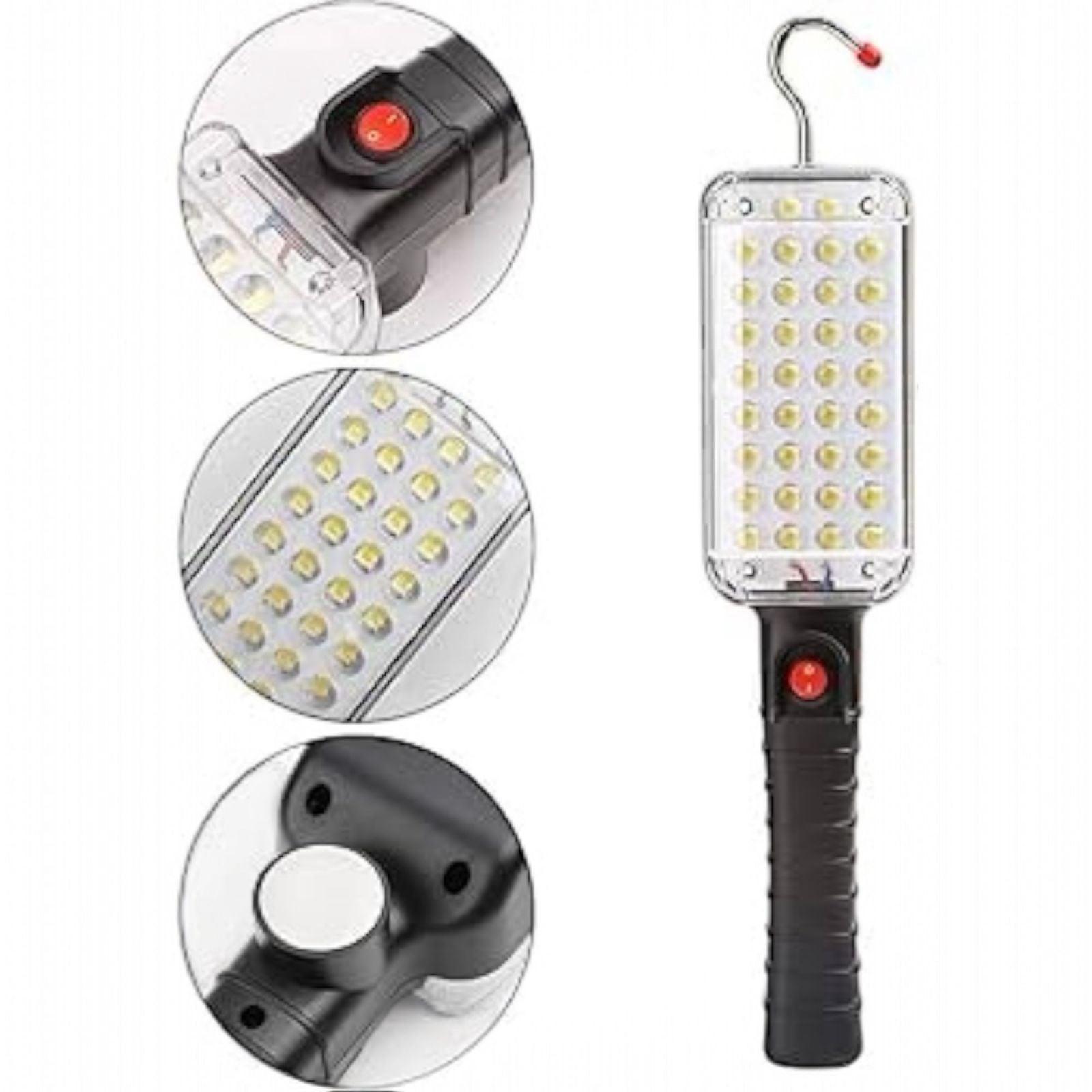 Lampada Torcia Lavoro Base Calamitata Portatile 34 LED ricaricabile 37606