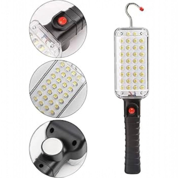 Lampada Torcia Lavoro Base Calamitata Portatile 34 LED ricaricabile 37606