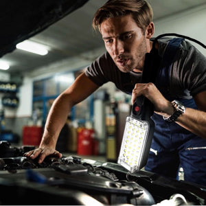 Lampada Torcia Lavoro Base Calamitata Portatile 34 LED ricaricabile 37606