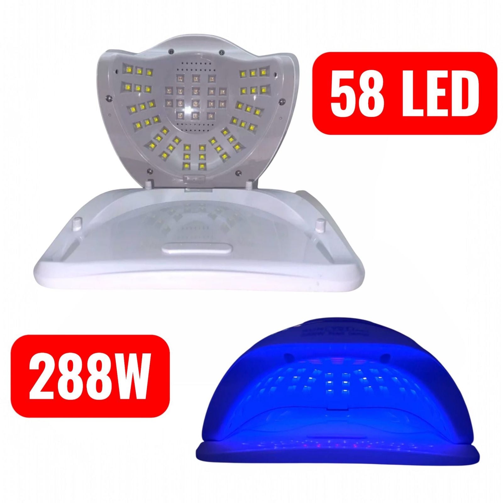 Lampada UV LED per Unghie 288W 58 LED Polimerizzazione Rapida 4 Timer  Y-01