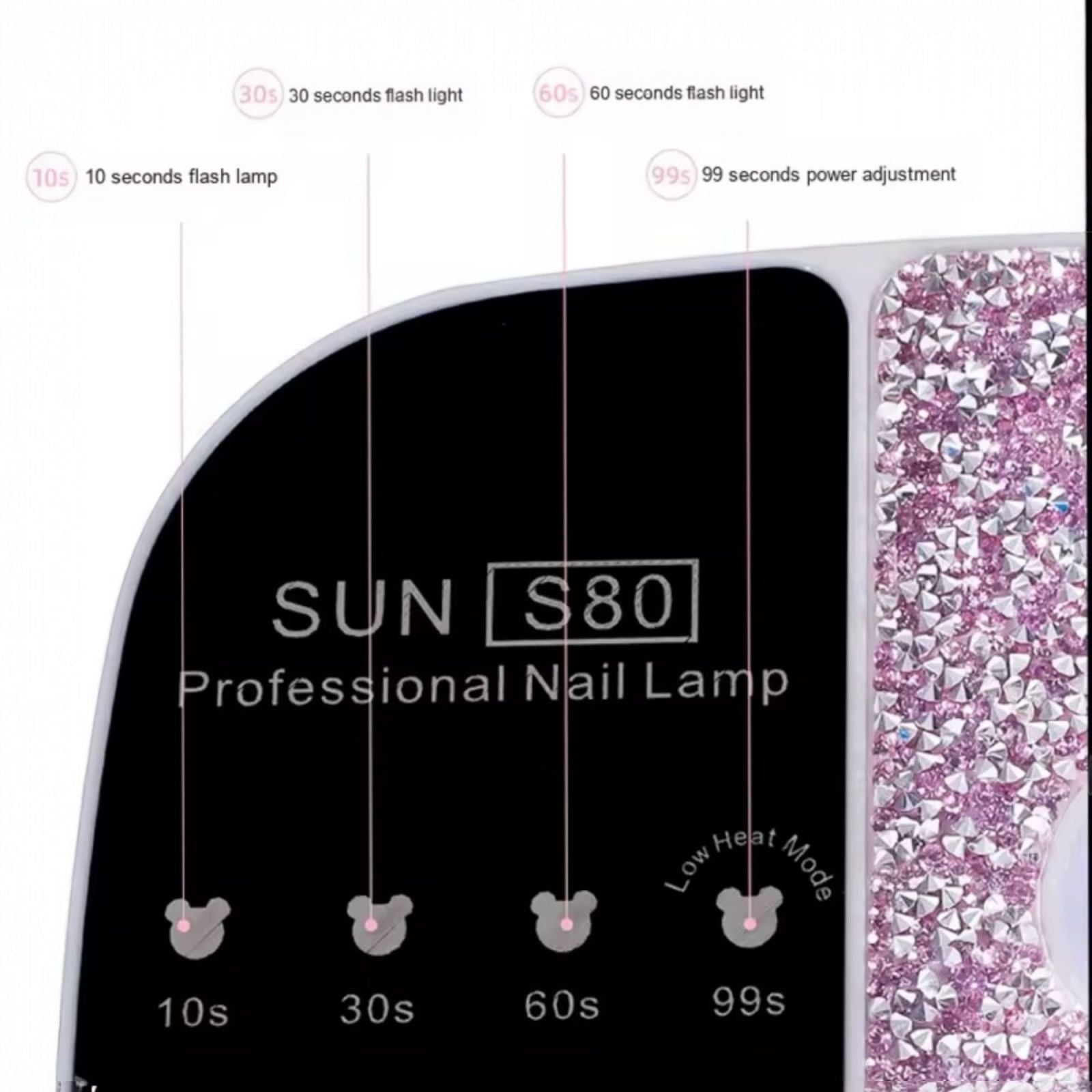 Lampada UV Led Touch Screen Ricaricabile 168W 36 LED Asciugatura Rapida S80