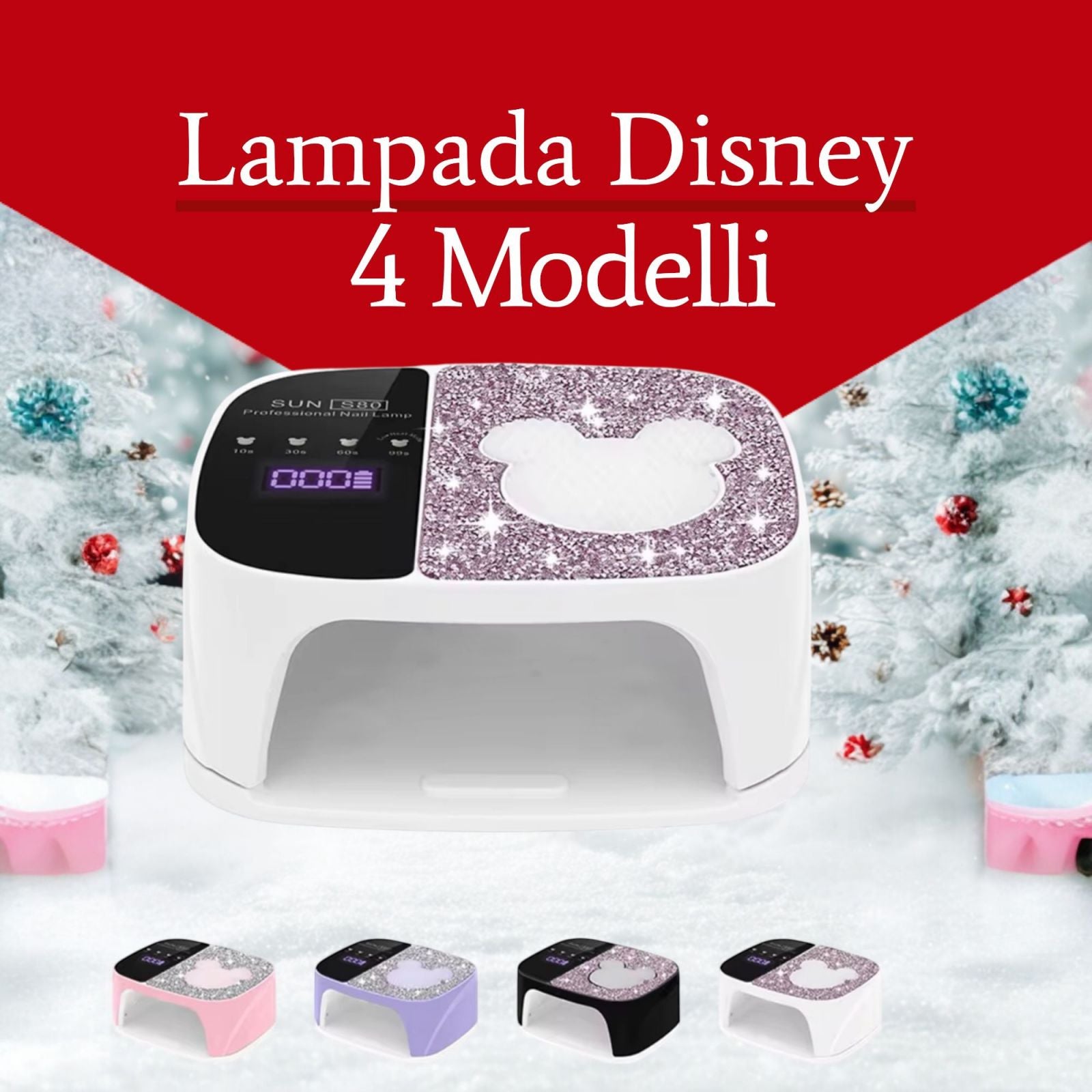 Lampada UV Led Touch Screen Ricaricabile 168W 36 LED Asciugatura Rapida S80